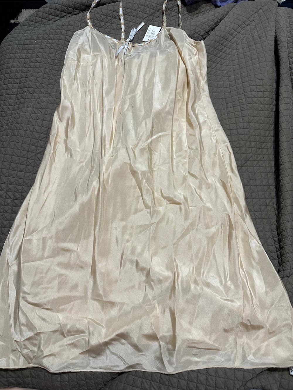 NWT Vintage Gap Body 100% Silk-Cream Slip Nightdress Size Small